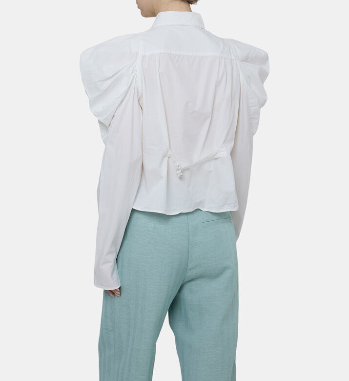 قميص سونغ بأكمام منفوخة قطن