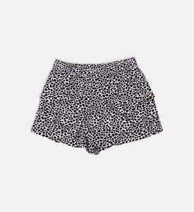 شورت بخصر مطاطي بنقشة نقاط عشوائية