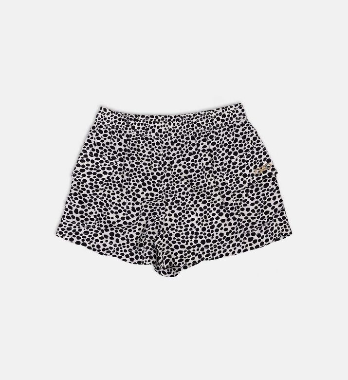Blob-pattern Elastic Waistband Shorts