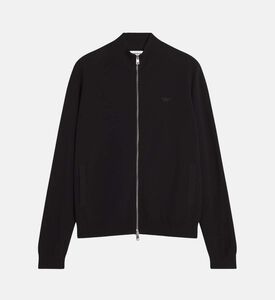 جاكيت محبوك بياقة عالية بنقشة ثعلب