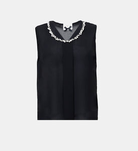 Pearl-trimmed Sleeveless Top