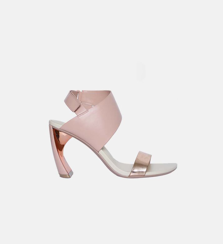Curved Heel Ankle Strap Sandal