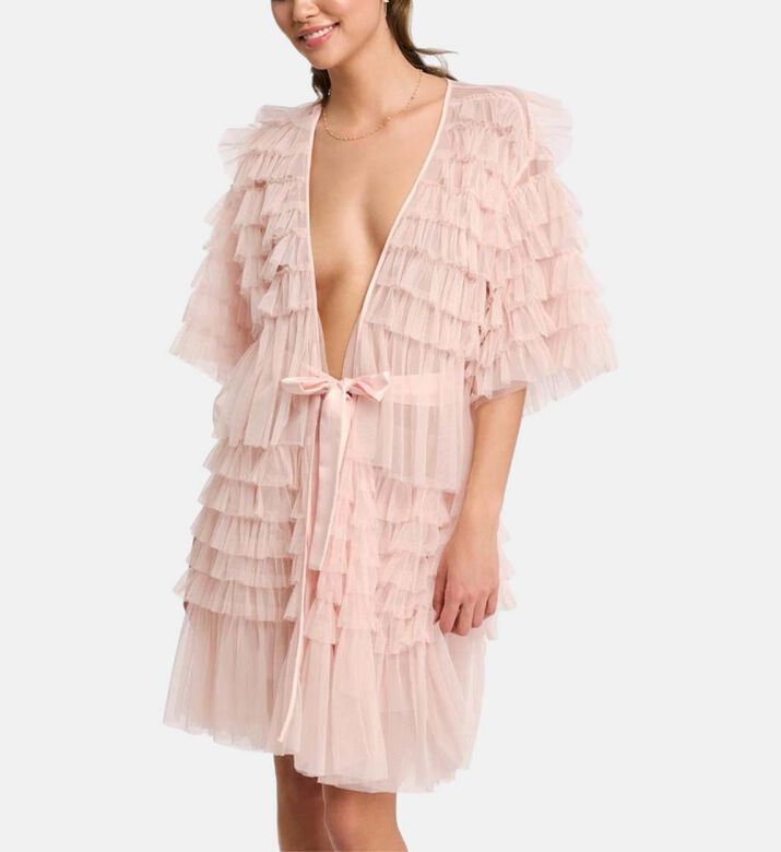 Short-sleeve Ruffle Design Cover-up