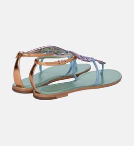 Butterfly Metallic Flat Sandals