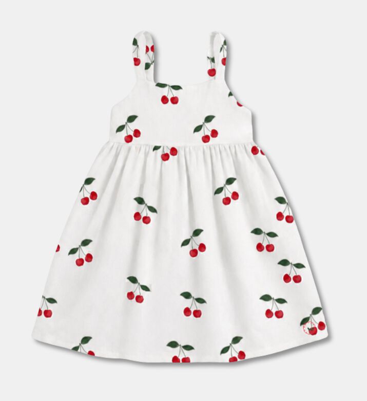 My Little Thieves Cotton-linen Cherry-print Strappy Dress, Packshot View