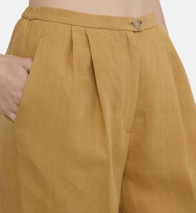 بنطال كتان قنب بطيات