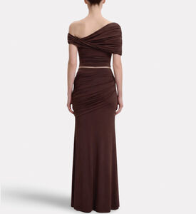 JW PEI Ruched Column Maxi Skirt, Model View