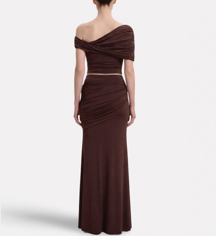 JW PEI Ruched Column Maxi Skirt, Model View