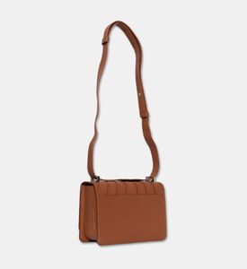 Camille Fournet Signature Calf Leather Pleated Shoulder Bag, Brown, Packshot View