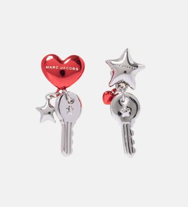 Heart Star Key Charm Earrings
