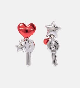 Heart Star Key Charm Earrings Heart Star Key Charm Earrings