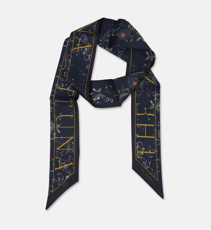 The Zeituna The Nest Gold Silk Logo-detail Rectangular Scarf, Packshot View