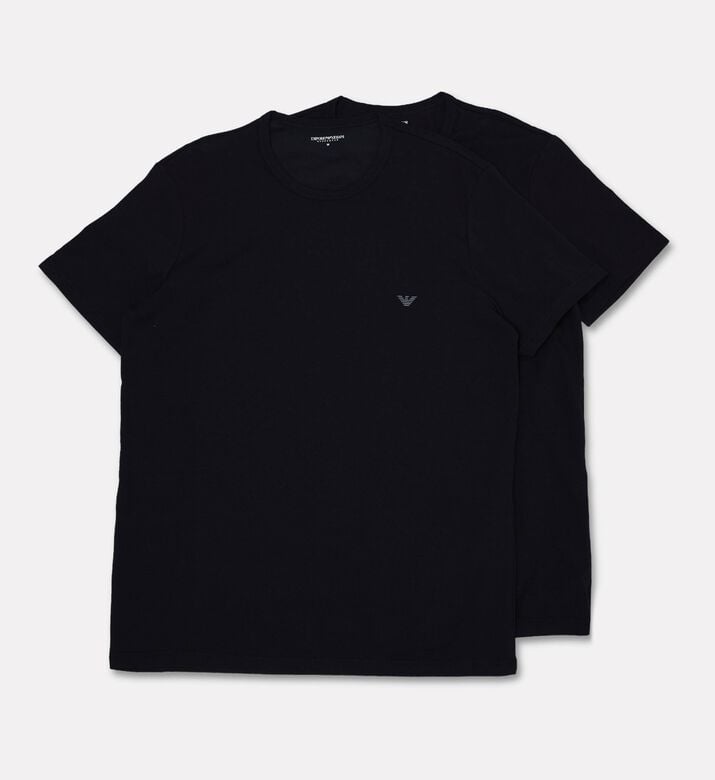 Emporio Armani Logo-detail 2-pack Crewneck Short-sleeve T-shirts, Black, Xl, Packshot View