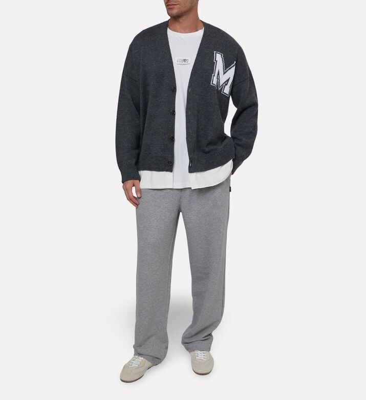 MM6 Logo-embroidery Button Closure Cardigan, Model View