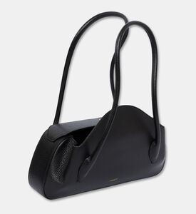 Yuzefi Oyster Leather Shoulder Bag, Black, Packshot View