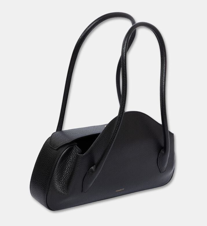 Yuzefi Oyster Leather Shoulder Bag, Black, Packshot View