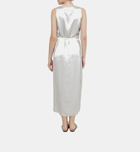 Satin Side-slit Midi Dress Satin Side-slit Midi Dress