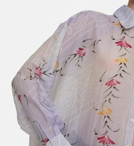 قميص بصف أزرار بطبعة أزهار متعدد الألوان