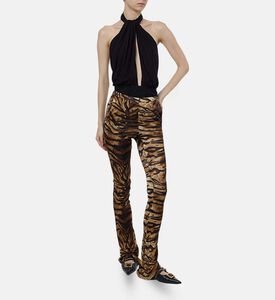 Ronny Kobo Leopard-print Regular-fit Pants, Model View
