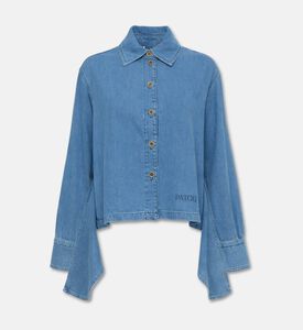Patou Denim Belted Knot Waist Shirt, Packshot View