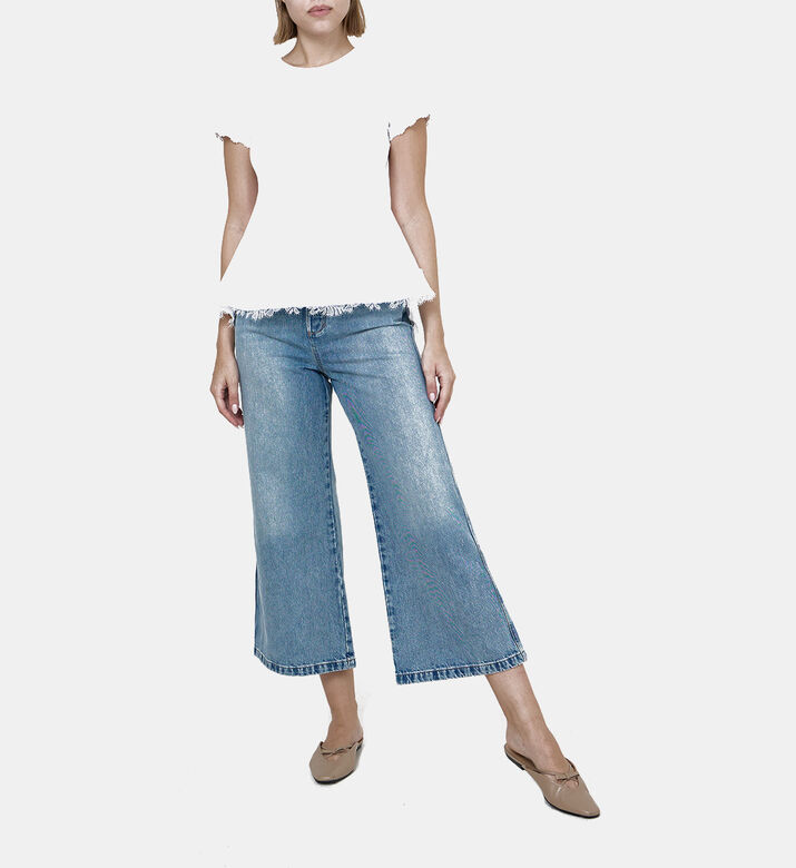 Super High Rise Wide Leg Crop Denim Pants