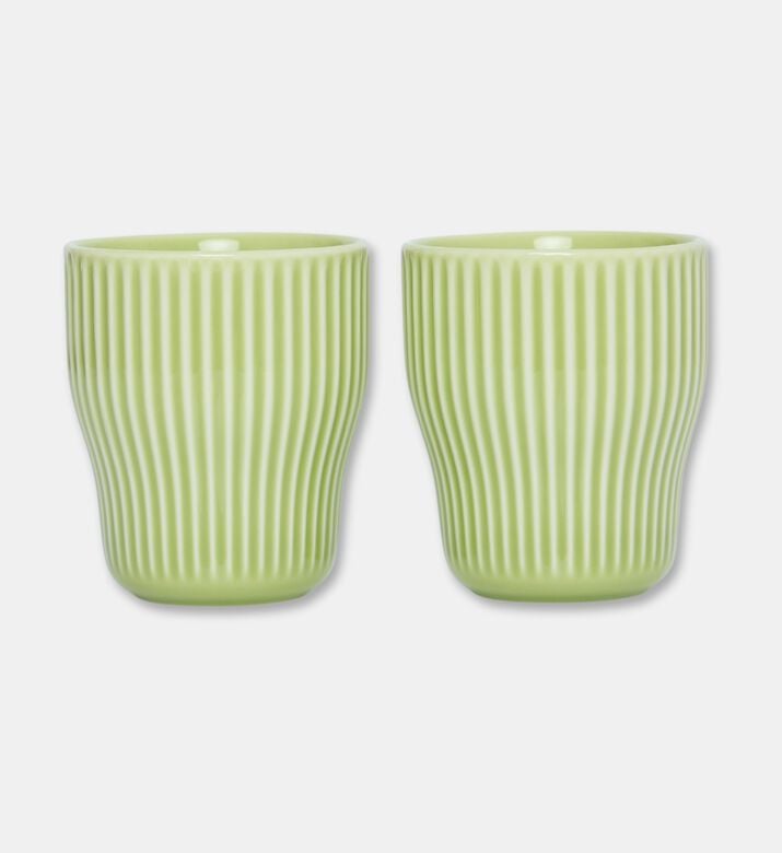 Easy Life Contrasted Handle 2-piece Coffee Espresso Cup Set, Green, Packshot View