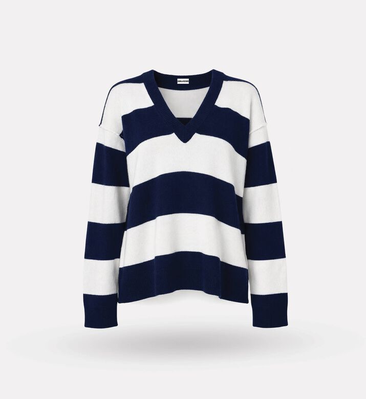 Zadig et Voltaire Mikyz Striped V-neck Knit Sweater, Packshot View