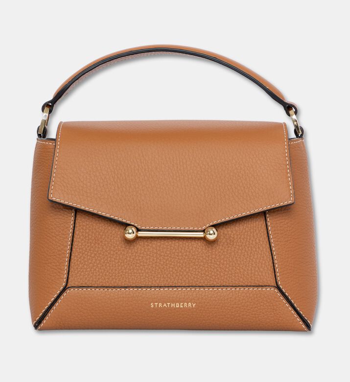Strathberry Mosaic Top Handle Handbag, Brown, Packshot View