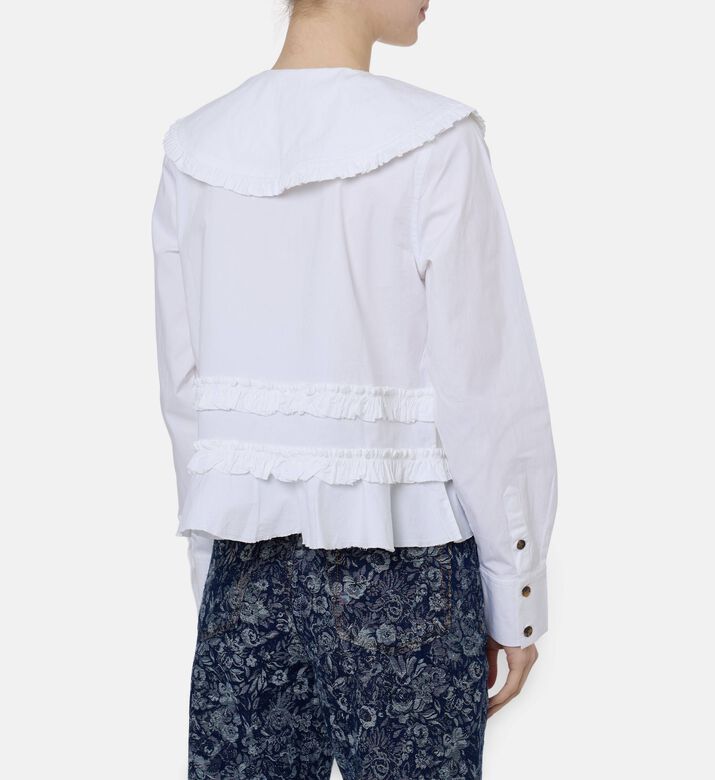 Ganni Shirt, Ivory, 40, Model View