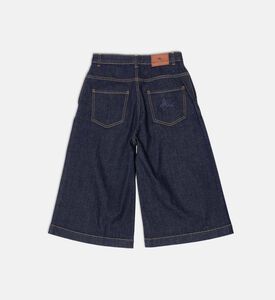 Cotton Wide-leg Contrast Stitching Denim Pants