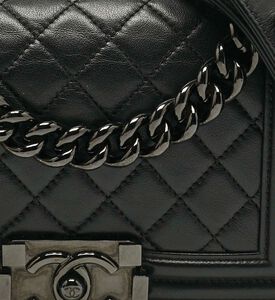Chanel Preowned Chanel Black Quilted Leather Small Boy Flap Bag, Packshot View