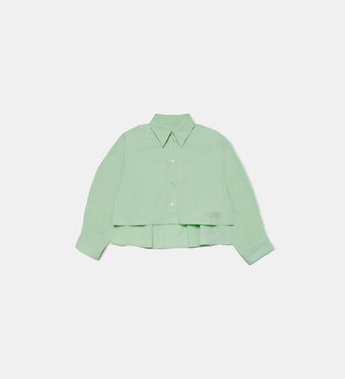 Girl Numbers-motif Cotton Shirt