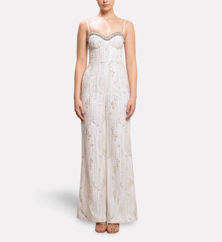 Michael Cinco Tailored Strappy Jumpsuit, Model View