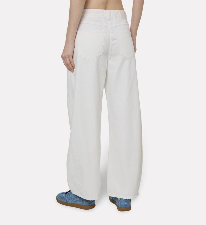 Closed Wide-leg White Jeans, Ecru, 27, Model View