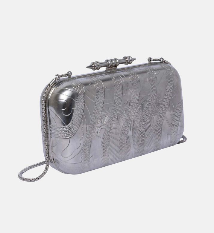 The Sahra Brass Golden Clutch