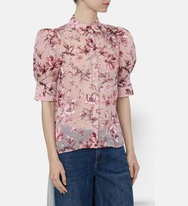 Alice and Olivia Willa Blouson Sleeve Top, Model View