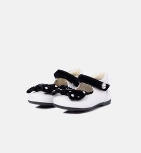 Butterfly-knot Leather Ballerinas