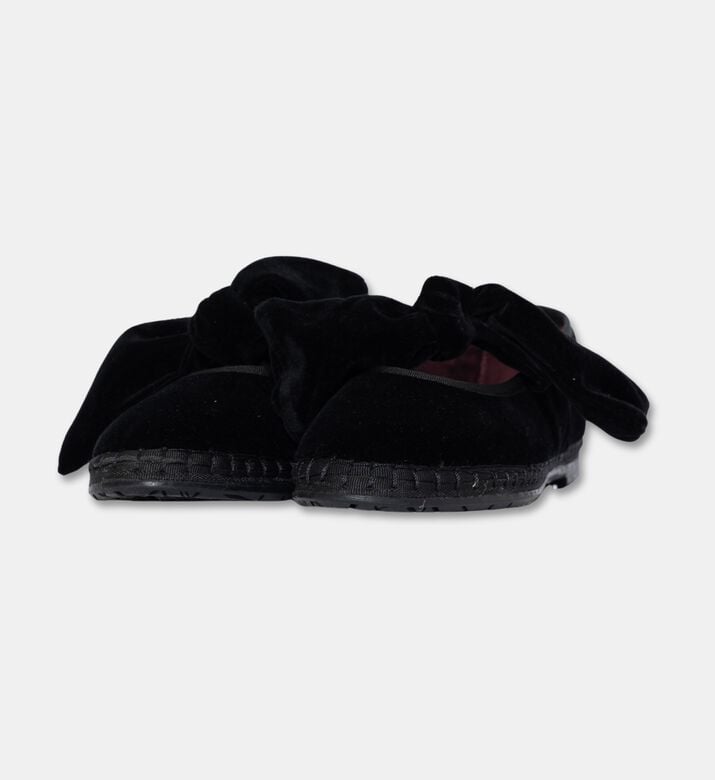 Flabelus Lyra Velvet Bow Slippers, Black, Eu-37, Packshot View