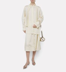 Jil Sander Enverse Satin A-line Midi Skirt, Model View