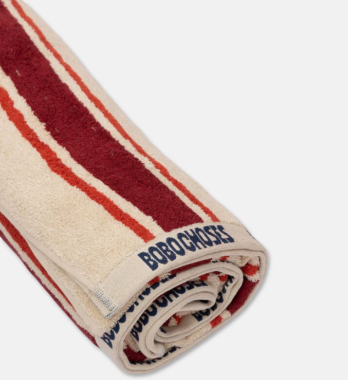 Bobo Choses Cotton Stripped Logo Towel, Packshot View