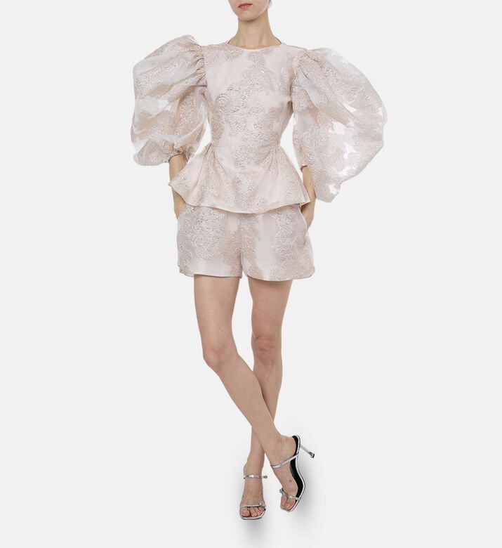 Anouki All-over Metallic Floral Shorts, Model View