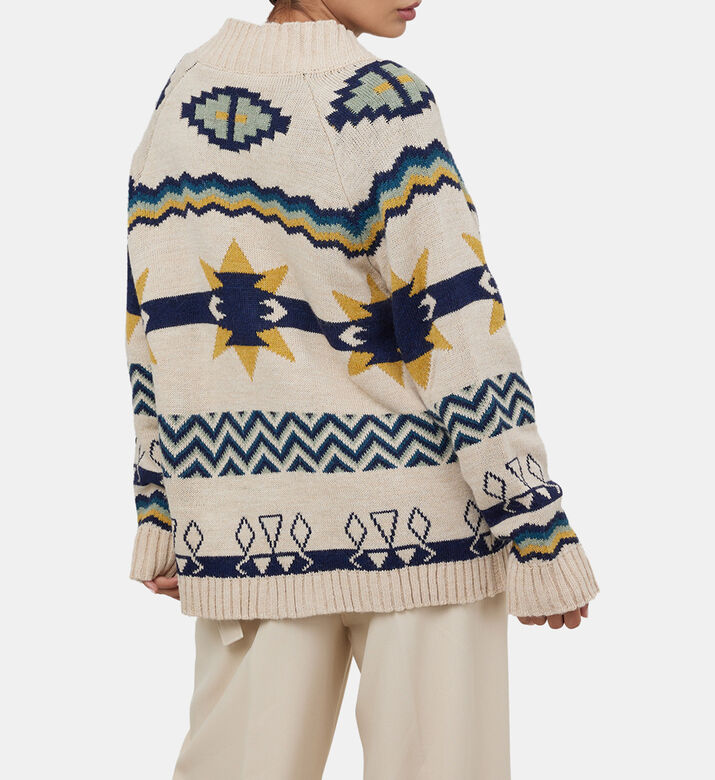 Ethnic Motif Oversized Cardigan