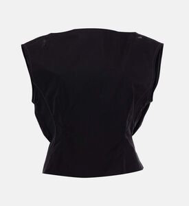 بلوزة غير رسمية بدون أكمام بياقة دائرية