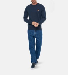 Maison Kitsune Fox-embroidery Regular-fit Sweatshirt, Navy, M, Model View