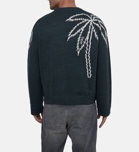 Knit Embroidered Palm Crewneck Sweater