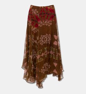 Mes Demoiselles Asymmetric Printed Midi Skirt, Packshot View