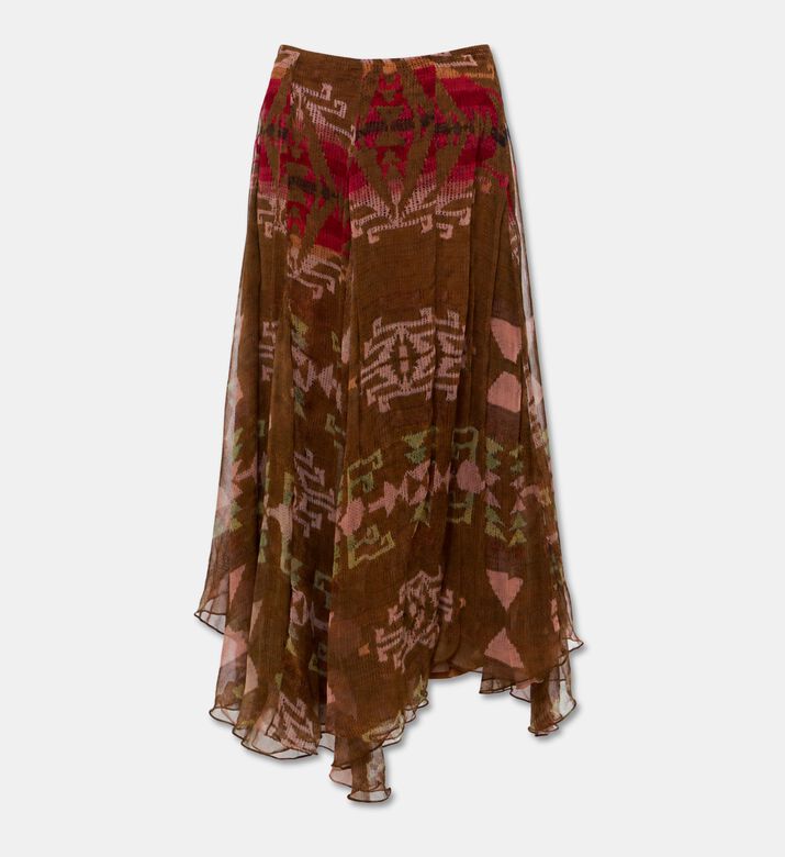 Mes Demoiselles Asymmetric Printed Midi Skirt, Packshot View