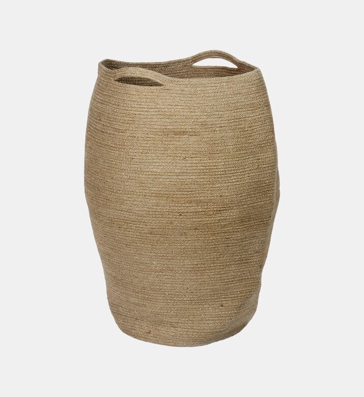 Jute Round Laundry Basket - 38 X 52 X 63 Cm