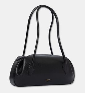 Yuzefi Oyster Leather Shoulder Bag, Black, Packshot View