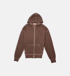 سترة بغطاء رأس وسحاب إغلاق